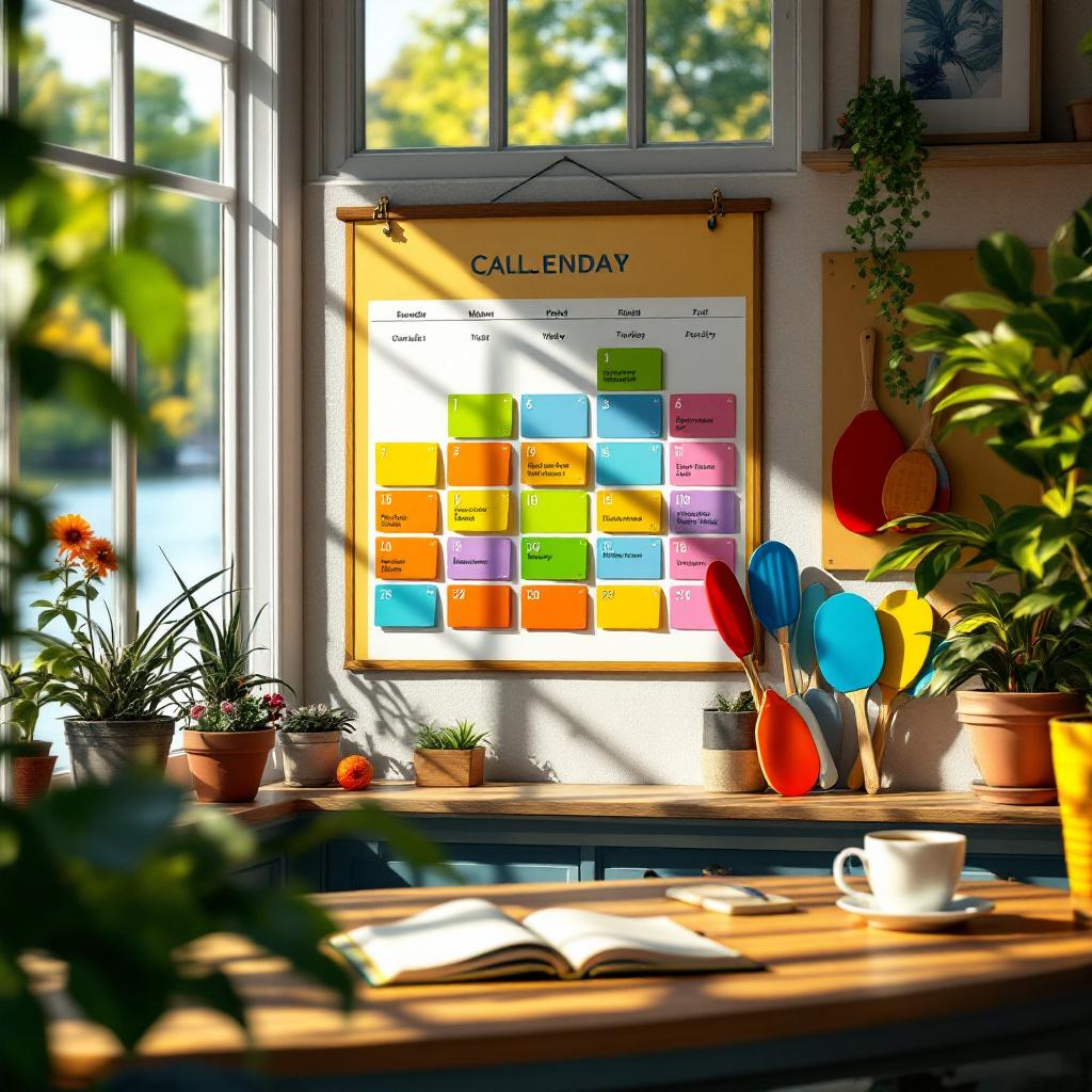 Farbiger kalender fenster