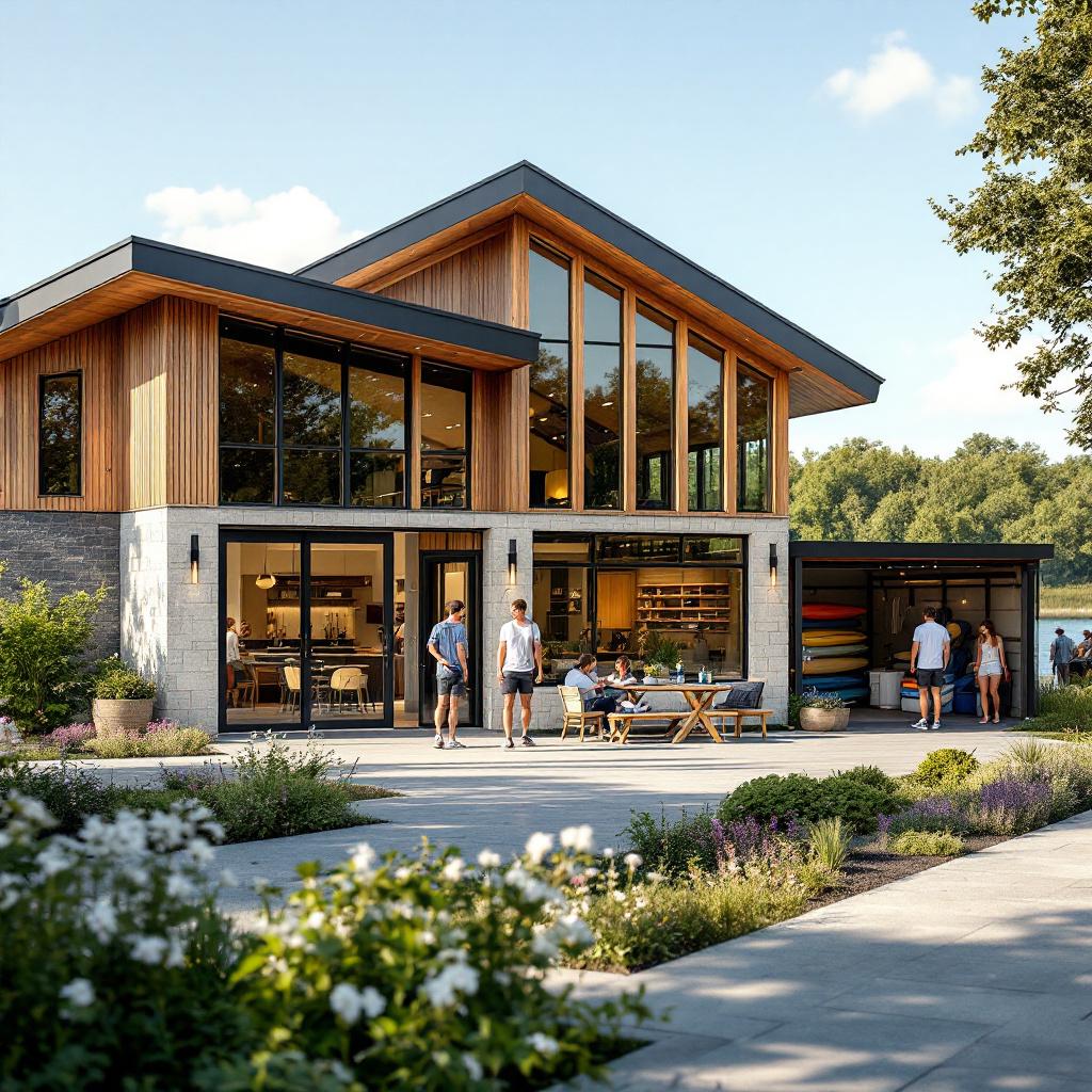 Modernes holzhaus garten